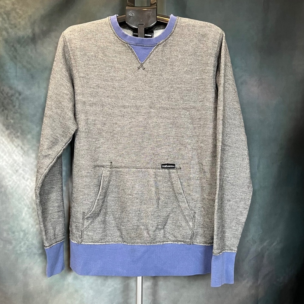 The Hundreds Room Crewneck Sweatshirt Grey Heathered Pullover Blue Size Medium